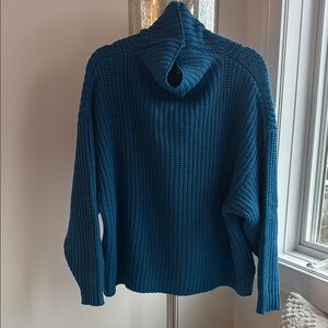 Free People Deep Blue Cowl Neck Sweater